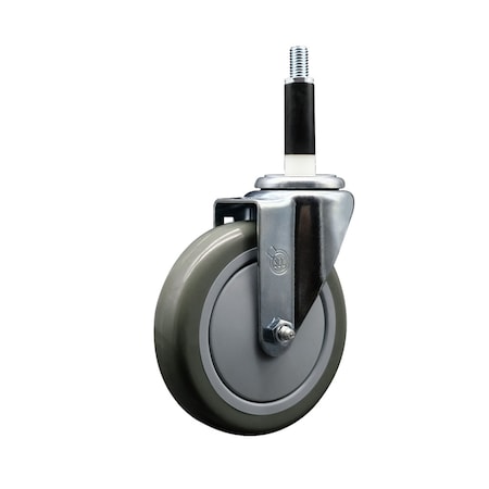 Service Caster 5'' SS Gray Poly Wheel Swivel 7/8'' Expanding Stem Caster SCC-SSEX20S514-PPUB-78